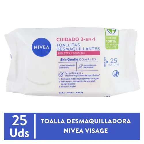 Toallas Desmaquillantes Nivea Para Piel Seca - 25 Unidades