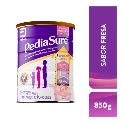 Complemento Nutricional Pediasure Peptigro Fresa con proteína,vitaminas para apoyar el crecimiento de los niños - 850 g