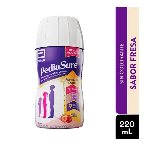 Complemento Nutricional Pediasure Fresa, bebida que apoya el crecimiento de los niños- 220 ml