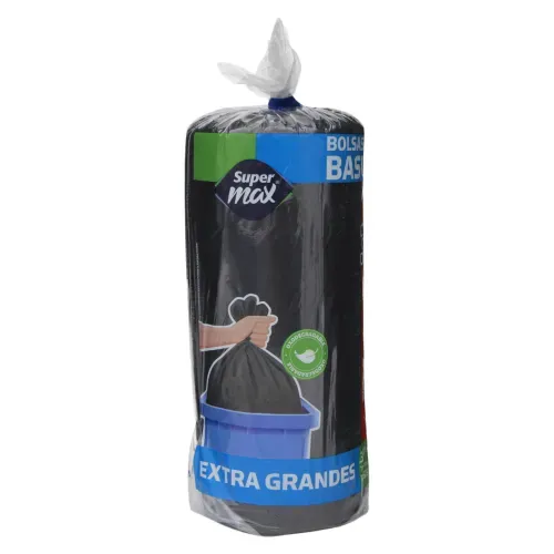 Bolsa Para Basura Supermax Color Negra Tamaño Xg - 30unidades