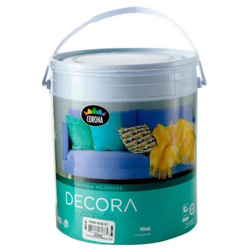 Pintura Latex Decora, Fórmula Mejorada Para Interiores Color Verde - 1 Galón