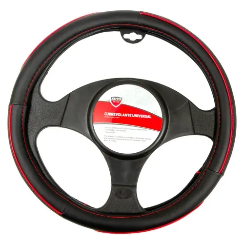 Forro Timon Basico Auto Drive Negro Rojo