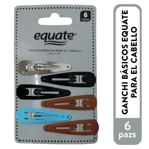 Clips Para Cabello Marca Equate - 6 Piezas