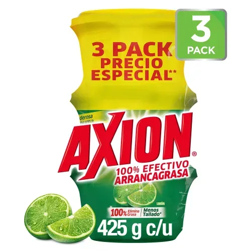 Lavaplatos Axion Limón Pasta 3 Pack - 425 g
