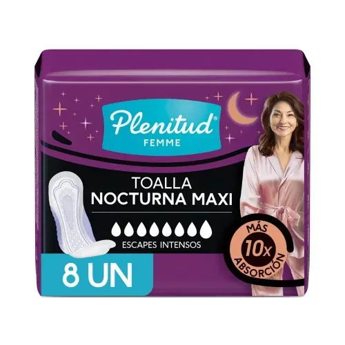 Toallas para Incontinencia Nocturna Plenitud Femme - 8 Unidades