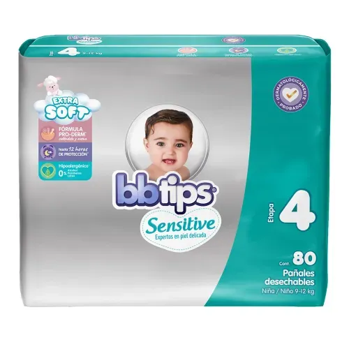 Panal Bbtips Sensitive Talla 4 - 80 Unidades