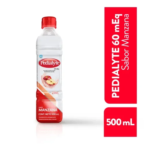 Suero de Rehidratación Oral, Pedialyte®60 mEq Manzana  - 500 mL