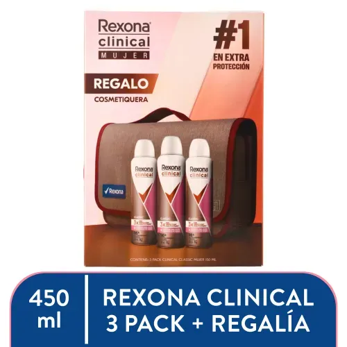 3pack Rexona w Clin Aer Classi 91g Cosme