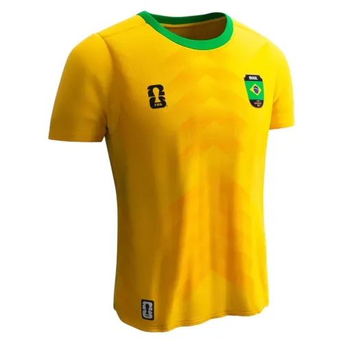 Camiseta deportiva FIFA Brasil manga corta para mujer - Talla L
