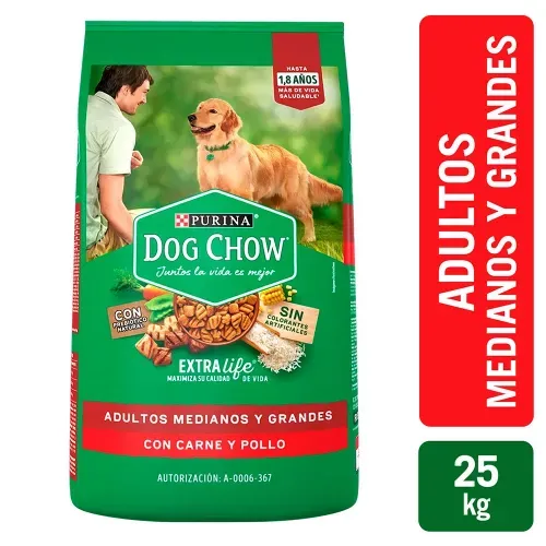 Comida para perro Purina Dog Chow Adulto medianos y grandes - 25 kg