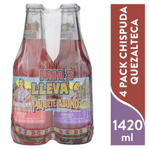 Licor Quezalteca chispuada variedad 4 pack - 1420 ml