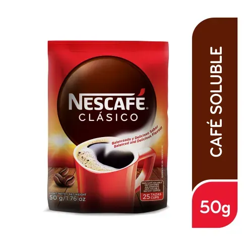 Café Soluble Nescafé Clásico Sachet - 50 g