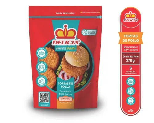 Tortas Delicia de pollo empanizadas - 370 g