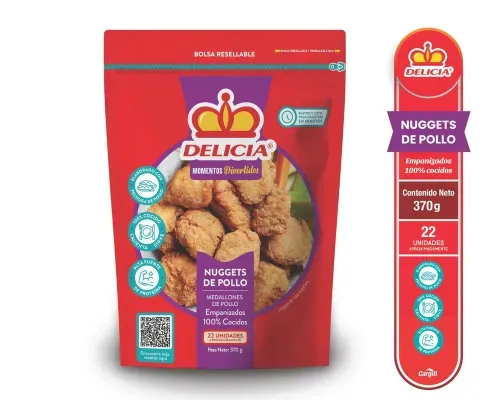 Nuggets Delicia de Pollo Empanizados - 370 g