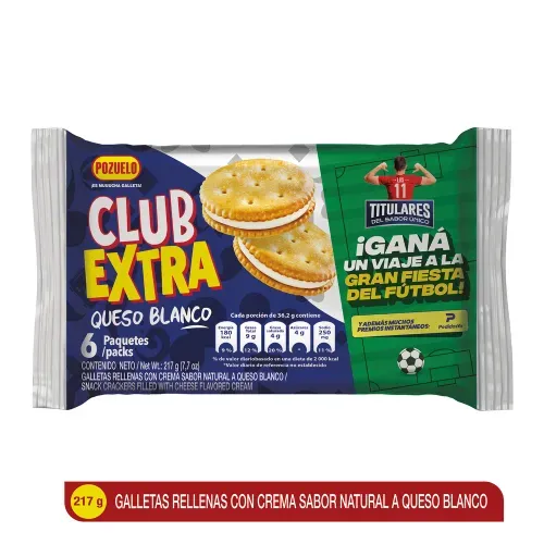 Galleta Pozuelo Club Extra Queso Blanco - 217 g