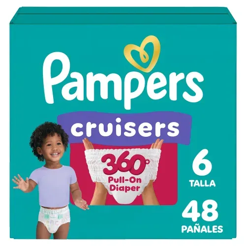 Pañales Pampers Cruisers 360 Talla 6 16+ kg Fácil de Subir - 48 Uds