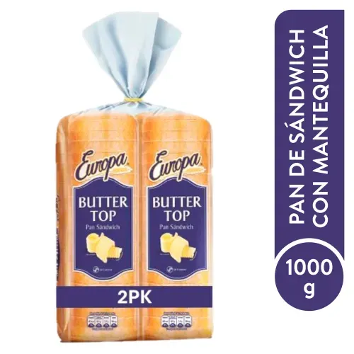 Pan Sandwich Europa Butter Top2p 1000 Gr