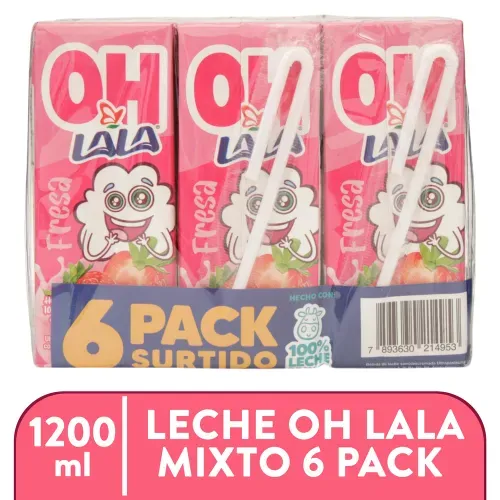 6 Pack Leche Oh Lala Mixto - 1200ml