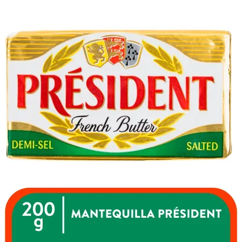 Mantequilla President con sal - 200 g