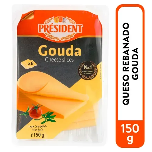 Queso President gouda rebanado textura suave - 150 g