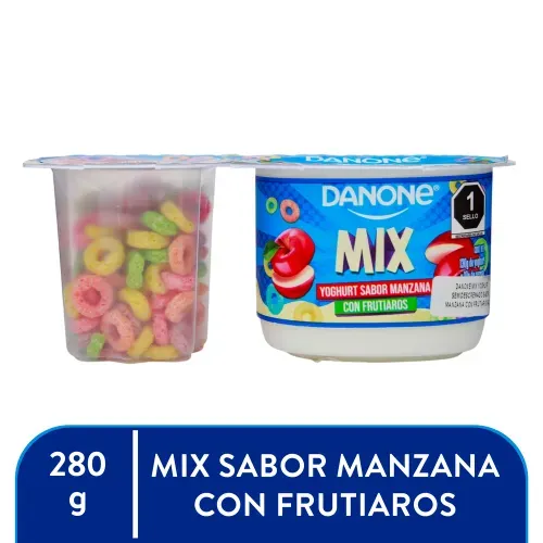 Yogurt Danone sabor manzana bipack con frutiaros - 140 g