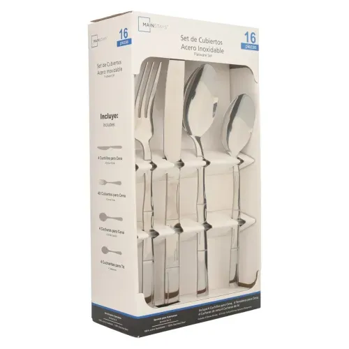 Ms Set De Cubiertos Acero Inoxidable 16p