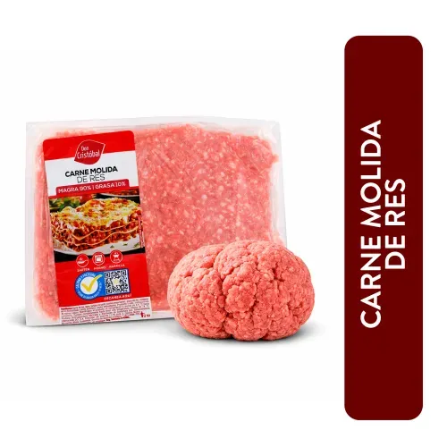 Carne Molida Don Cristóbal Empacada Rochoy 90% De Carne Y 10% De Grasa - 1Lb