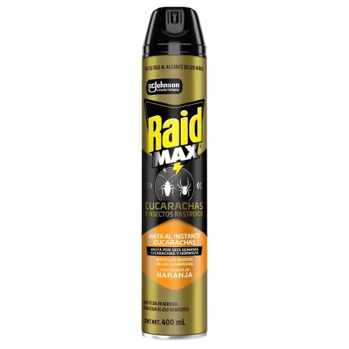 Insecticida Raid Max Naranja Aerosol  - 400 ml