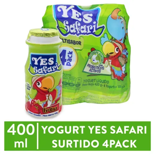 4 Pack Yogurt Yes Líquido Safari Surtido  - 105gr
