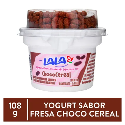 Yogurt Lala sabor fresa con chococereal - 108 g
