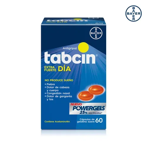 Tabcin Power Gel Am Bayer 60 Caps - Precio indicado por Caps