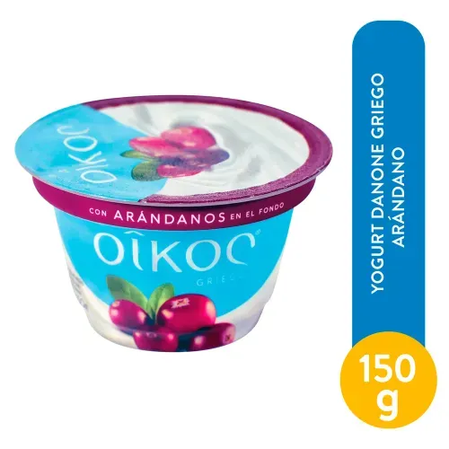Yogurt griego Danone textura cremosa y sabor a arándano - 150 g
