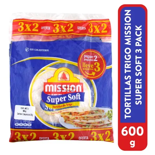 Tortillas Mission Trigo Super Soft 3 Pack - 600 g