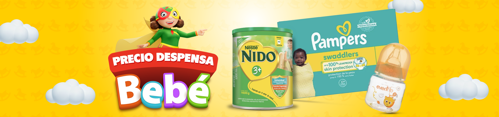 Precios bajos en: pañales, leches y más para consentir a tu pequeñito